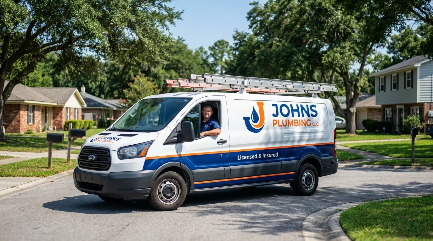 Johns Plumbing LLC service van in Butler, GA
