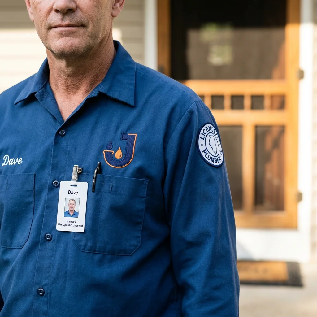 Licensed plumber showing ID badge in Butler, GA